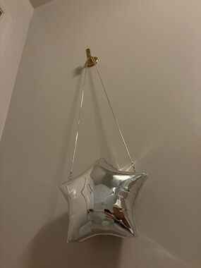 NWT - Zara Silver Star-Shaped Clutch/ Crossbody Bag